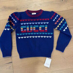Gucci knit sweater hearts multicolor
